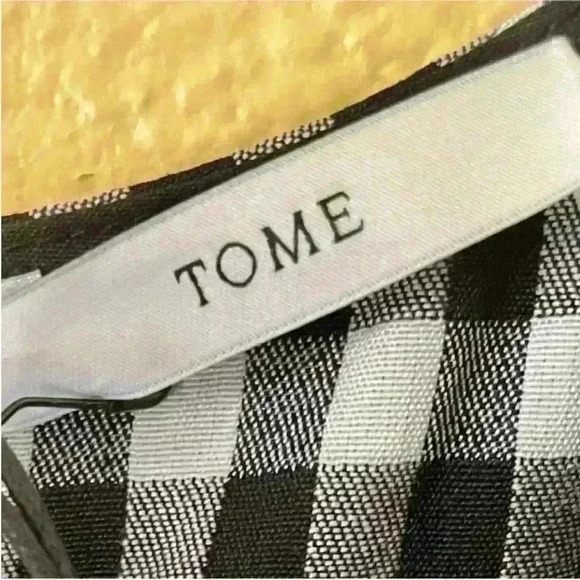 TOME Collective Gingham Ruffle Hem Dress 
Black And White- Size 6 NWT! - Picture 11 of 12